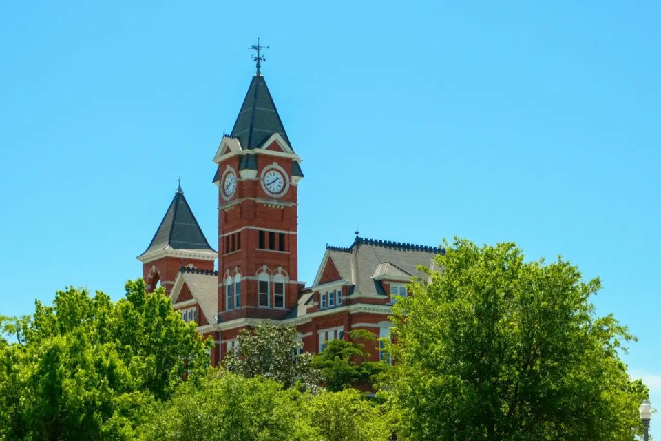 Samford Hall clock tower at Auburn University, Auburn, Alabama
