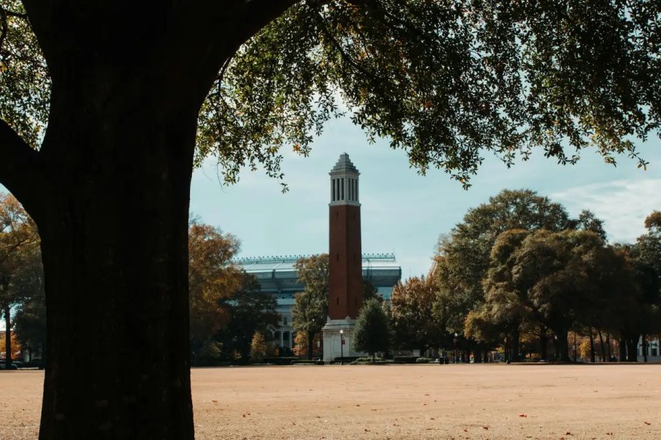 Denny Chimes on the University of Alabama quad in Tuscaloosa